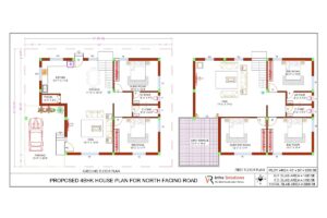 Proposed 4BHK GF+1 House Plan by VR Infra Solutions Hubli